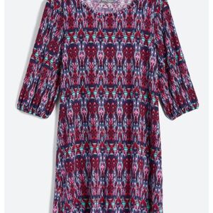 Market & Spruce Red and Blue Patterned Long Sleeve Dress